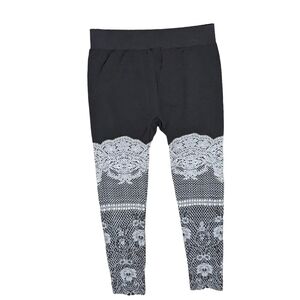 Black and White Leggings Size L-XL (M369)‎